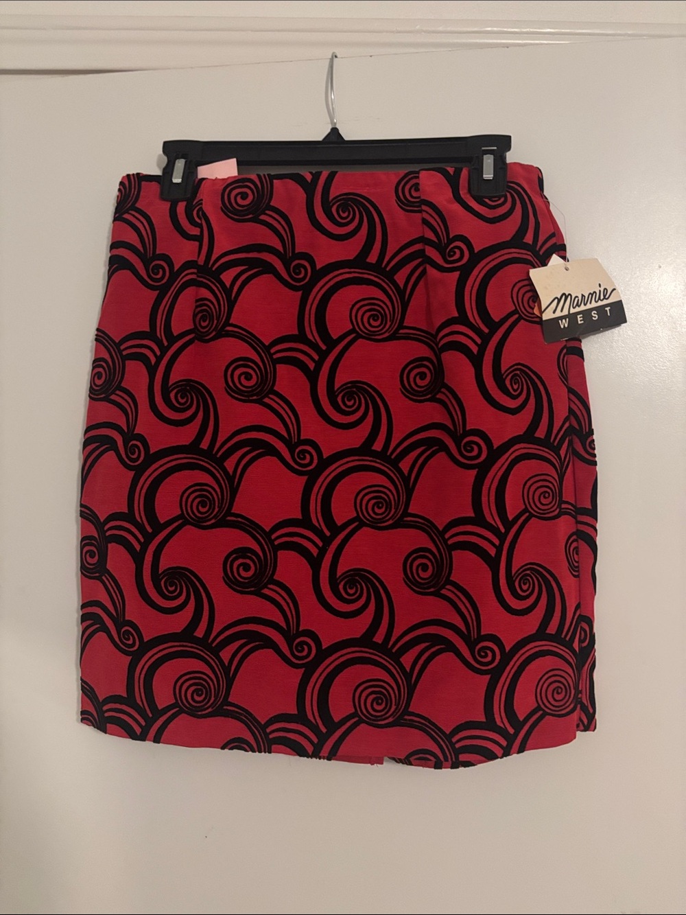 Vintage Marnie West Red and Black Printed Mini Skirt